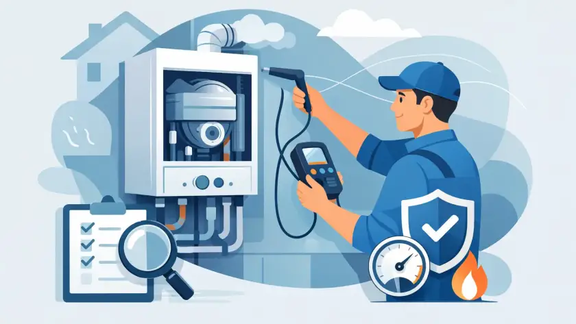 Zárt égésterű kazán biztonsági ellenőrzés