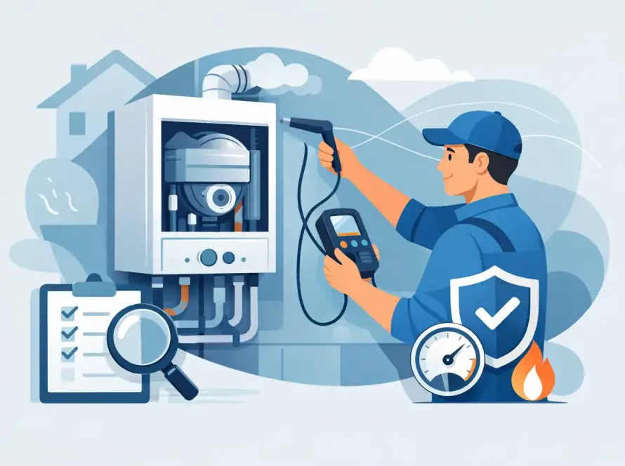 Zárt égésterű kazán biztonsági ellenőrzés