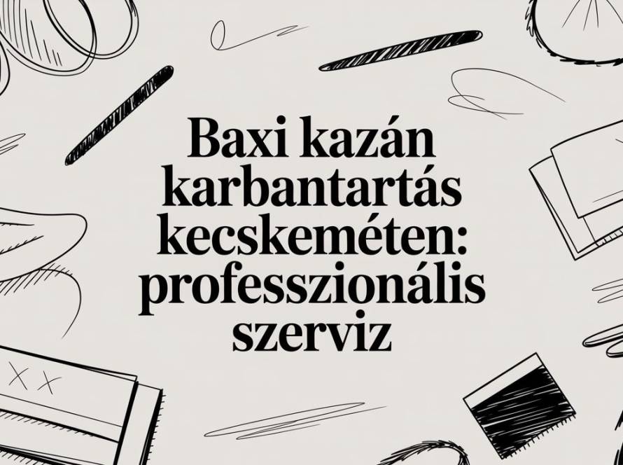 Promotional banner advertising professional boiler maintenance in Kecskemét (Baxi kazán karbantartás Kecskeméten)