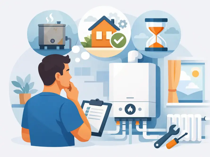 Kazáncsere előtti teendők otthon, érthetően